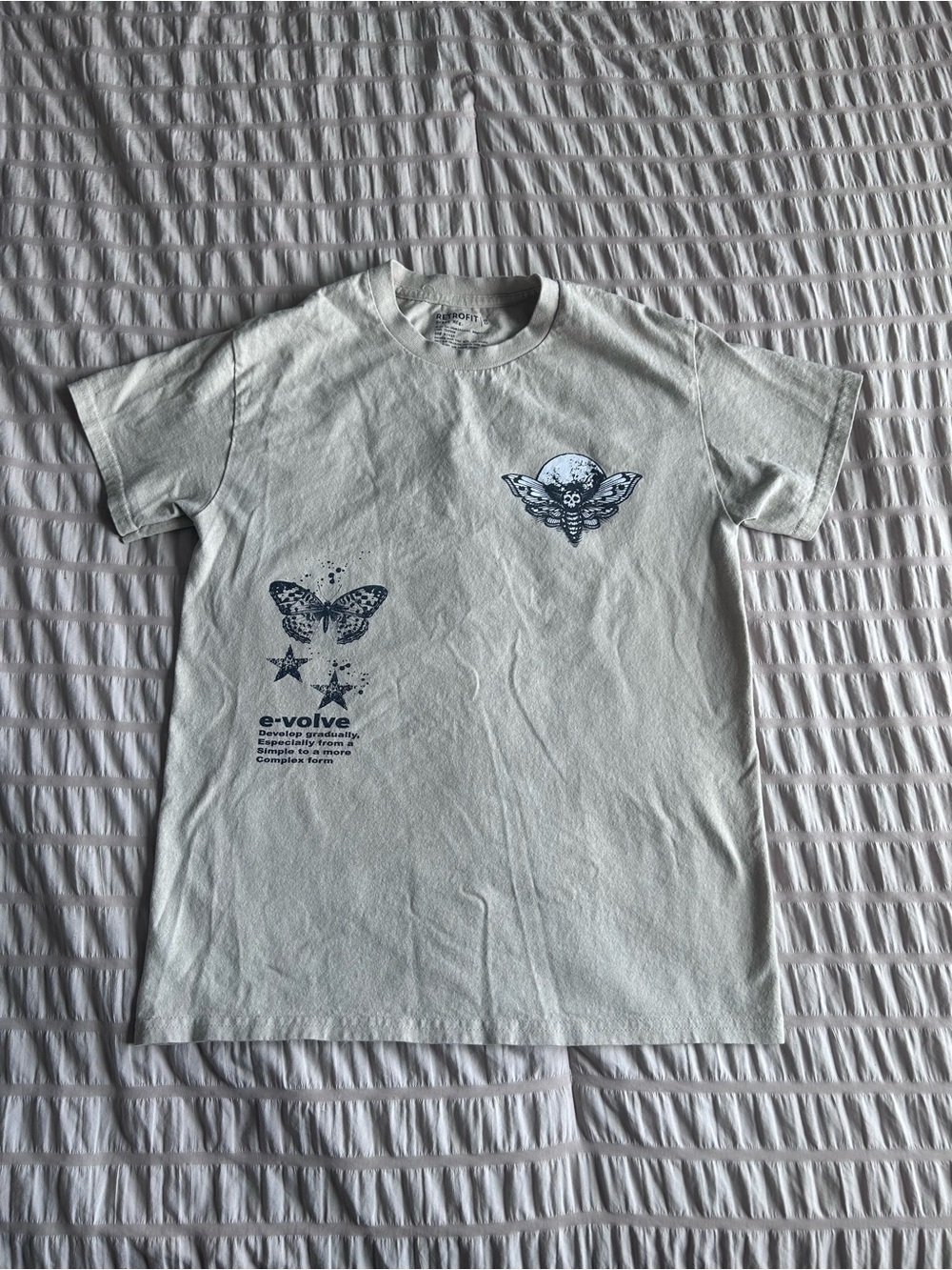Retrofit Beige Moth Evolve Graphic Short Sleeve Tee (S)